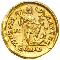 Honorius, AD 393-423. Gold Solidus (4.44 g) minted at Mediolanum (Milan), AD 393-402 - 2