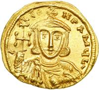 Constantine V, 741-775. Gold Solidus (4.45 g) minted at Constantinople. AU - 2