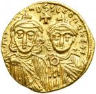 Constantine V, 741-775. Gold Solidus (4.41 g) minted at Constantinople. EF