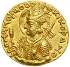 Kushan. Huvishka, c. AD 126-164. Gold Dinar (8.06 g), Mint I (A). EF