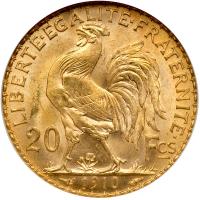 France. 20 Francs, 1910. NGC MS66 - 2