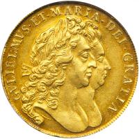 Great Britain. 5 Guineas, 1691