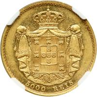 Portugal. 5000 Reis, 1889. NGC AU58 - 2