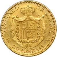 Spain. 20 Pesetas, 1904 (04) SM-V. NGC AU - 2