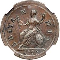 Great Britain. Farthing, 1723. NGC AU58 - 2