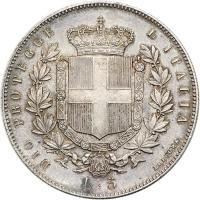 Italy. 5 Lire, 1859 (Bologna). NGC MS62 - 2