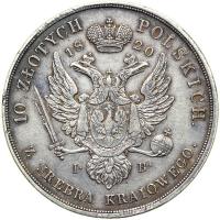 Poland. 10 Zlotych, 1820-IB. NGC EF40 - 2