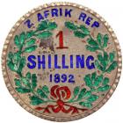 South Africa. Enamel Shilling, 1892