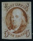 U.S. 1847, 5¢ orange brown. P.S.E. OW VF