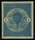 U.S. Airmail Semi-Official, 1877, 5¢ Buffalo Balloon. P.S.E. otherwise XF