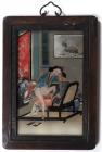 Anonymous. Chinese Erotic Reverse Painting on Glass