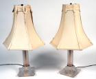 Pair of Lalique Olympe Table Lamps and Shades