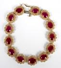 Ruby, Diamond, 14K Yellow Gold Bracelet