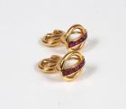 Pair of Boucheron, Ruby, 18K Yellow Gold Cufflinks