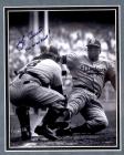 Berra, Yogi - Signed Photo Of Jackie Robinson Stealing Home