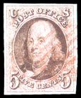 U.S. 1847, 5¢ red brown. P.F. XF and choice