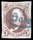 U.S. 1847, 5¢ dark brown. P.S.E. VF-XF