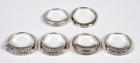 Collection of 6 Diamond, Platinum & 14K White Gold Band Style Rings