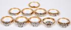 Collection of 5 Diamond, 14K Yellow Gold Wedding Ring Sets