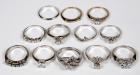 Collection of 7 Diamond, 14K White Gold Wedding Ring Sets