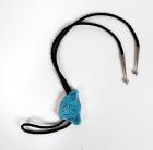 Bolo Tie With Turquoise, Sterling Silver Bezel & Tips