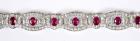 Ruby, Diamond, 18K White Gold Edwardian Style Bracelet