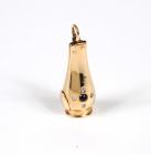 14K Yellow Gold, Sapphire, Diamond Vase Pendant