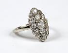 Antique Lady's Diamond Cluster, 14K White Gold Ring