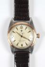 Vintage Rolex, Oyster Perpetual, Stainless Steel, Rose Gold Bubble Back Wristwatch