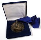 ASTP, 1975, "U.S. Astronaut Hall of Fame" Investiture Medallion and Blue Ribbon