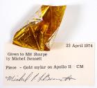 Apollo 11, 1969, FLOWN Gold Foil