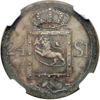 Norway. 24 Sklilling, 1827. NGC AU - 2