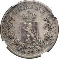 Norway. Krone, 1878. NGC EF45 - 2