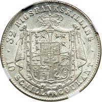 Denmark. 32 Rigsbankskilling, 1843 FF/FK. NGC MS64 - 2