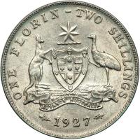 Australia. Florin, 1927. AU - 2