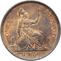 Great Britain. Penny, 1870. AU - 2