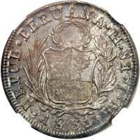 Peru. 8 Reales, 1831-JM (Lima). NGC AU58 - 2