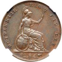 Great Britain. Farthing, 1849. NGC AU58 - 2