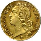 France. 1 Louis d'or au bandeau, 1744/3-R (Orleans). PCGS EF45