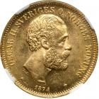 Sweden. 20 Kronor, 1874-ST. NGC MS63