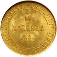 Finland. 10 Markkaa, 1882-S. NGC MS65 - 2