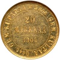 Finland. 20 Markkaa, 1904-L. NGC MS64 - 2