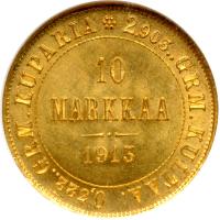 Finland. 10 Markkaa, 1913-S. NGC MS66 - 2