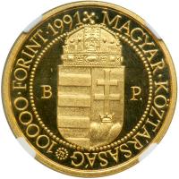 Hungary. 10,000 Forint, 1991-BP. NGC PF69 - 2