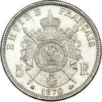 France. 5 Francs, 1870-A. BU - 2