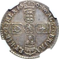 Great Britain. Sixpence,1697-E. NGC AU58 - 2