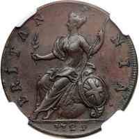 Great Britain. Halfpenny, 1729. NGC AU58 - 2