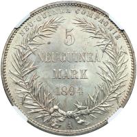 German New Guinea. 5 Mark, 1894-A. NGC MS65 - 2