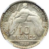 France. Essai 10 Francs, 1929. NGC MS65 - 2