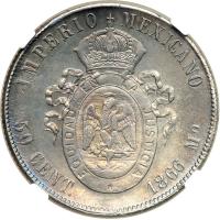 Mexico. 50 Centavos, 1866-Mo. NGC AU - 2